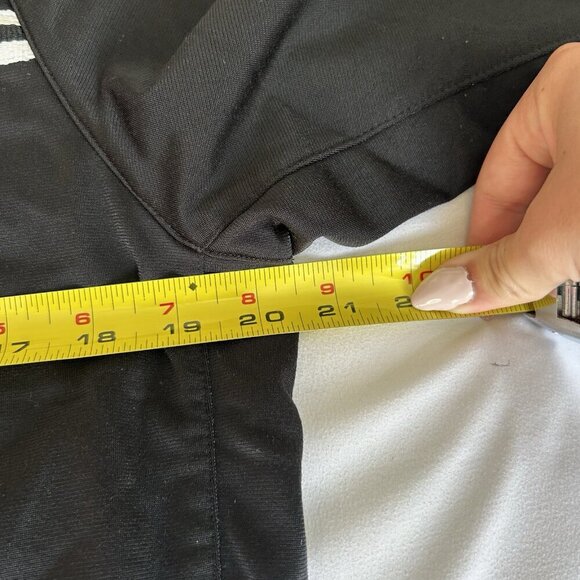 Vintage 90s Y2K Nike Mens Medium Full Zip Training Jacket Black White Striped - Picture 5 of 8